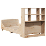 ZNTS Bookcase Bed without Mattress 100x200 cm Solid Wood 3323812