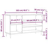 Shoe Cabinet High Gloss White 102x36x60 cm Engineered Wood 831406