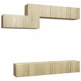 7 Piece TV Cabinet Set Sonoma Oak Engineered Wood 3079044