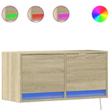 TV Wall Cabinet with LED Lights Sonoma Oak 80x31x35 cm 852357