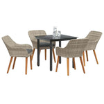 Dining Set Light grey Poly rattan 3261713