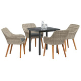 Dining Set Light grey Poly rattan 3261713