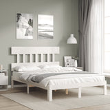 Bed Frame without Mattress White 140x190 cm Solid Wood Pine 3193577