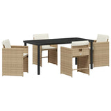 Garden Dining Set 5 pcs Beige Poly Rattan 3380703