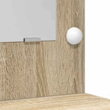Dressing Table with Mirror Lights 2 pcs Brown Engineered Wood 3334265