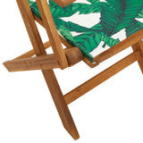 3 Piece Bistro Set Leaf Pattern Fabric and Solid Wood 3281800