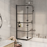 Folding Shower Enclosure ESG 100x140 cm Black 150744