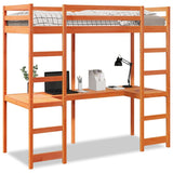 Loft Bed Frame without Mattress Wax Brown 80x200 cm Solid Wood Pine 3308570