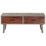 ZNTS Coffee Table Grey 100x60x40 cm Solid Rough Mango Wood 321808