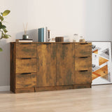 Sideboards 3 pcs Smoked Oak Engineered Wood 3115841