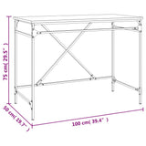 Desk Black 100x50x75 cm Engineered Wood and Iron 826719