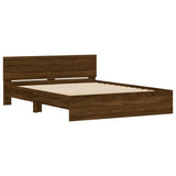 Bed Frame with LED without Mattress Brown Oak 160x200 cm 3207601