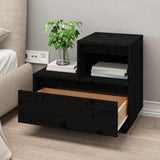 Bedside Cabinets 2 pcs Black 60x34x51 cm Solid Wood Pine 814383