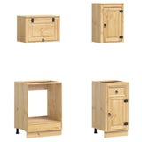 Cabinet with Drawer SKI 9 pcs Honey Brown Solid Pine Wood 3392650