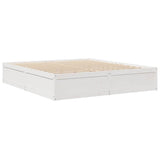 Bookcase Bed without Mattress White 200x200cm Solid Wood Pine 3324449
