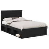 Bed Frame with Headboard Black 120 x 190 cm Solid Pine Wood 3410113