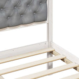 Bed Frame with Headboard Light Grey 75 x 190 cm Solid Pine Wood 878443