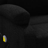 Wing Back Massage Chair Black Fabric 342429