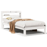 Bed Frame with Headboard without Mattress White 90x190 cm Single 3306775