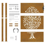Garden Gate 100x125 cm Corten Steel Tree Design 153216