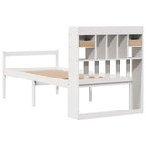 Bookcase Bed without Mattress White 90x200 cm Solid Wood Pine 3322050