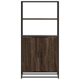 Highboard Brown Oak 68x35x139 cm Engineered Wood and Metal 849053