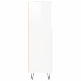 Bathroom Cabinet High Gloss White 30x30x100 cm Engineered Wood 831558