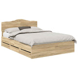 Bed Frame with Drawer Sonoma Oak 150 x 200 cm Engineer Wood 3412993