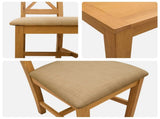 Dining Set 3 pcs Beige Solid Oak Wood 3430327