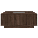 ZNTS Coffee Table with Infinity LED Brown Oak 100x100x40 cm 3284048