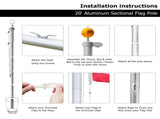 5.1*5.1*600cm Aluminum Alloy Splicing Flagpole Adjustable And Retractable Courtyard Outdoor Flagpole 76252619