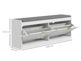 Shoe Storage with Seat, Upholstered Entryway Bench, Shoe Bench with 2 Flip Drawers and 2 Vents for 8 T3398P344379