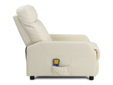 PU With 6-Point Massage Heating Function Recliner Cream White 67428533