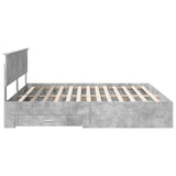Bed Frame Concrete Grey 200 x 200 cm Engineered Wood 3410857