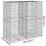 Gabion Basket with Cover 200x100x200 cm Galvanised Iron 3295227