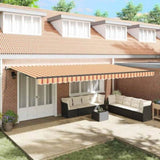 Retractable Awning Manual Yellow and orange 600 x 350 cm Fabric 3331713