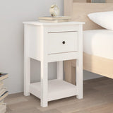 Bedside Cabinet White 40x35x61.5 cm Solid Wood Pine 821731