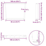 Dining Table Legs V-Shape 2 pcs Anthracite 100x cm Steel 4012658