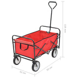 ZNTS Folding Hand Trolley Steel Red 143778