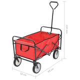 Folding Hand Trolley Steel Red 143778