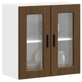 Kitchen Wall Cabinet with Glass Door Porto Brown Oak 854154