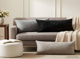 Cushion with Pillow HEERLEN 12 pcs Light Grey Chenille Fabric 925779