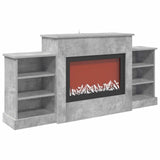 Electric Fireplace Concrete 140 x 30 x 67 cm Engineered wood 8021146