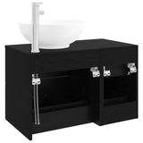 Bathroom Furniture Set 2 pcs Black Oak Engineered Wood 3403993