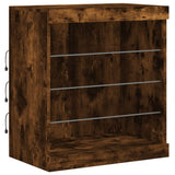 Sideboard with LED Lights Smoked Oak 181.5x37x67 cm 3209041