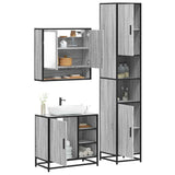 3 Piece Bathroom Furniture Set Grey Sonoma Engineered Wood 3301118