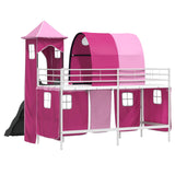 Kids'Loft Bed Frame White and Pink 75 x 190 cm Metal 42020906