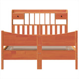 Bed Frame without Mattress Wax Brown 140x190 cm Solid Wood Pine 3323391