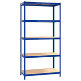 5-Layer Shelves 2 pcs Blue Steel&Engineered Wood 3154195