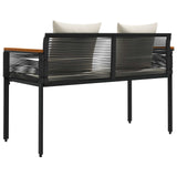 Outdoor Bench Black and Cream White 117 x 54 x 74.5 cm 42025238